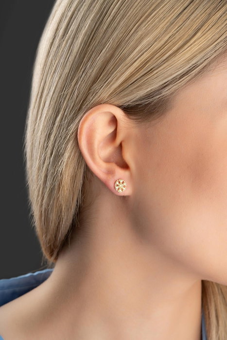 Heliophilia Silver Pendientes de Plata de Ley 925 con Baño de Oro y Circón Heliophilia Silver Pendientes de Plata de Ley 925 con Baño de Oro y Circón